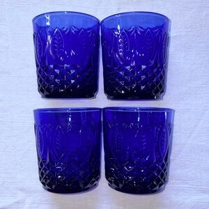 Vintage Avon Royal Sapphire Rocks Glasses By Arcoroc, Cobalt Blue, Set Of 4